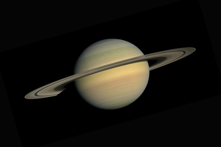 Image of saturn over a black background